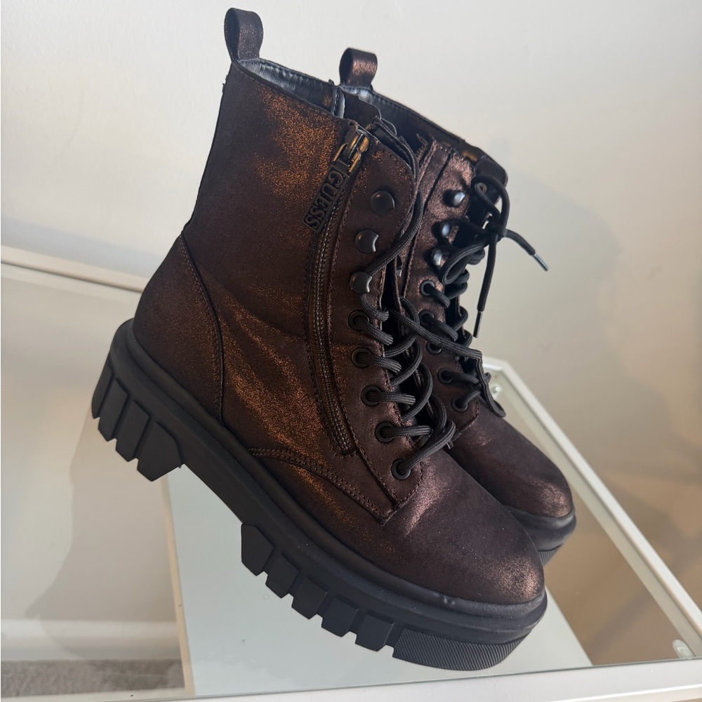 Guess Metallic Combat Boots